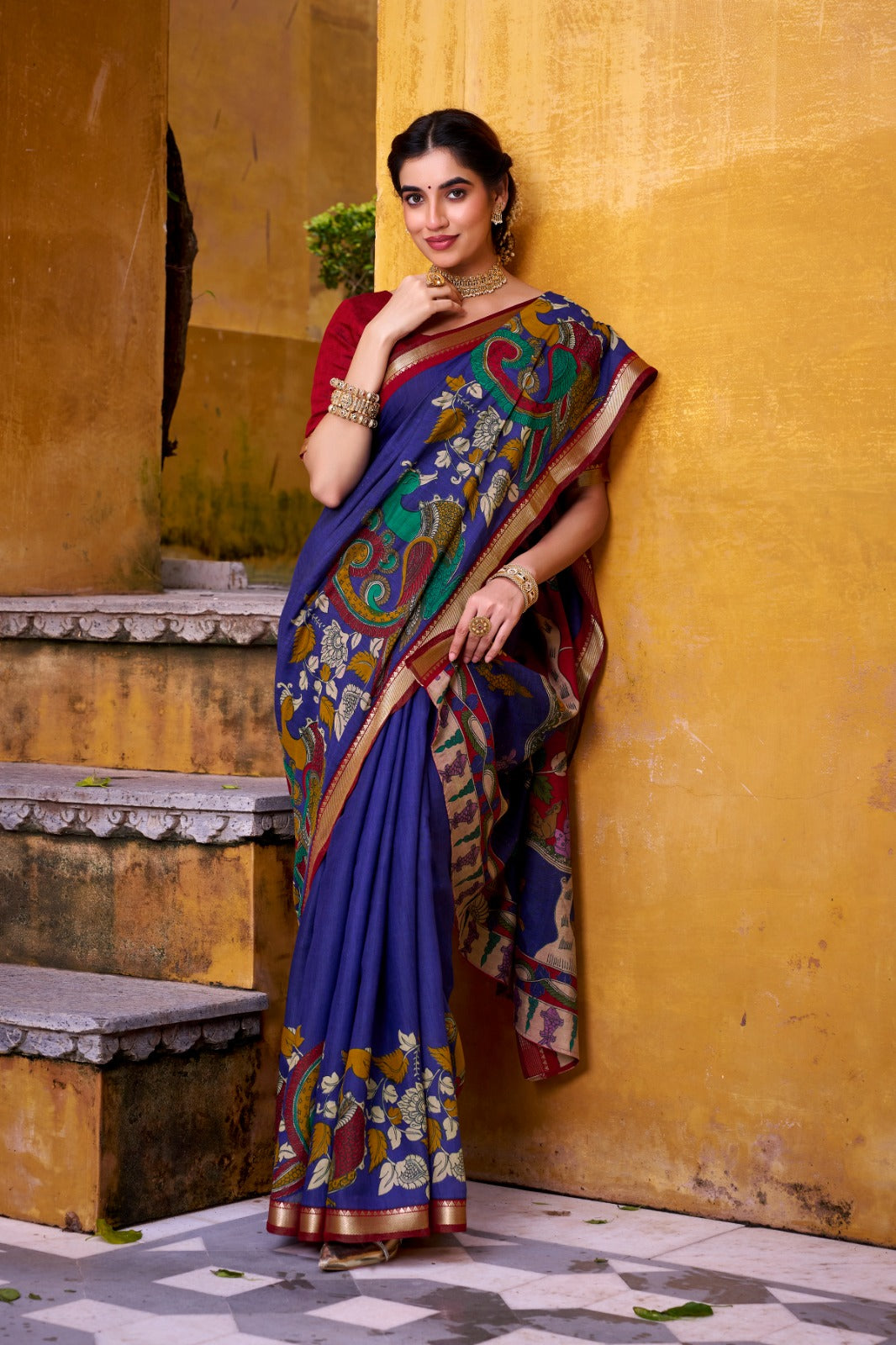 VIRANSHI KALAMKARI PRINT SAREE