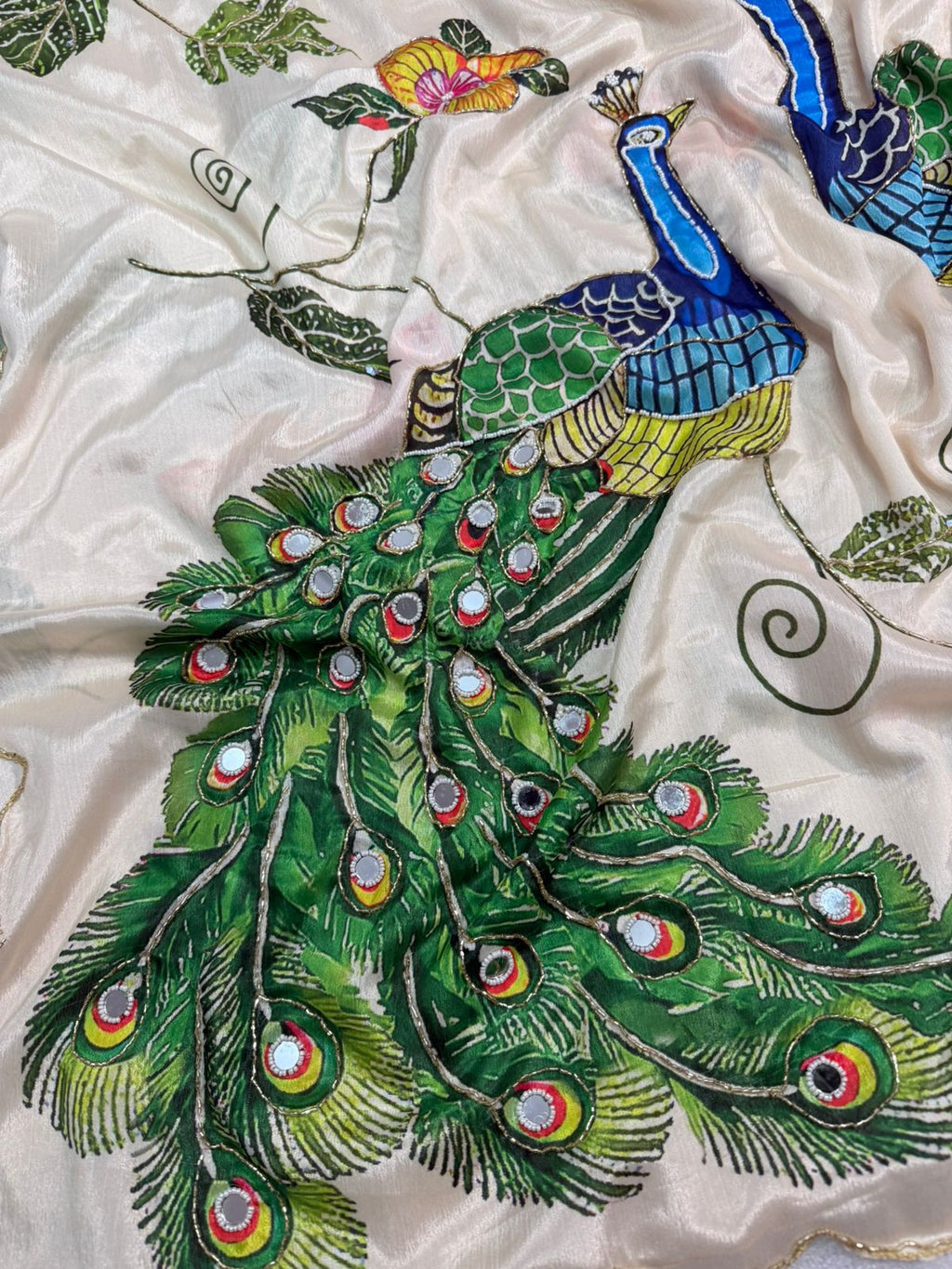 Handwork Elegance & Digital Print Saree