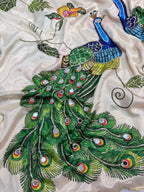 Handwork Elegance & Digital Print Saree