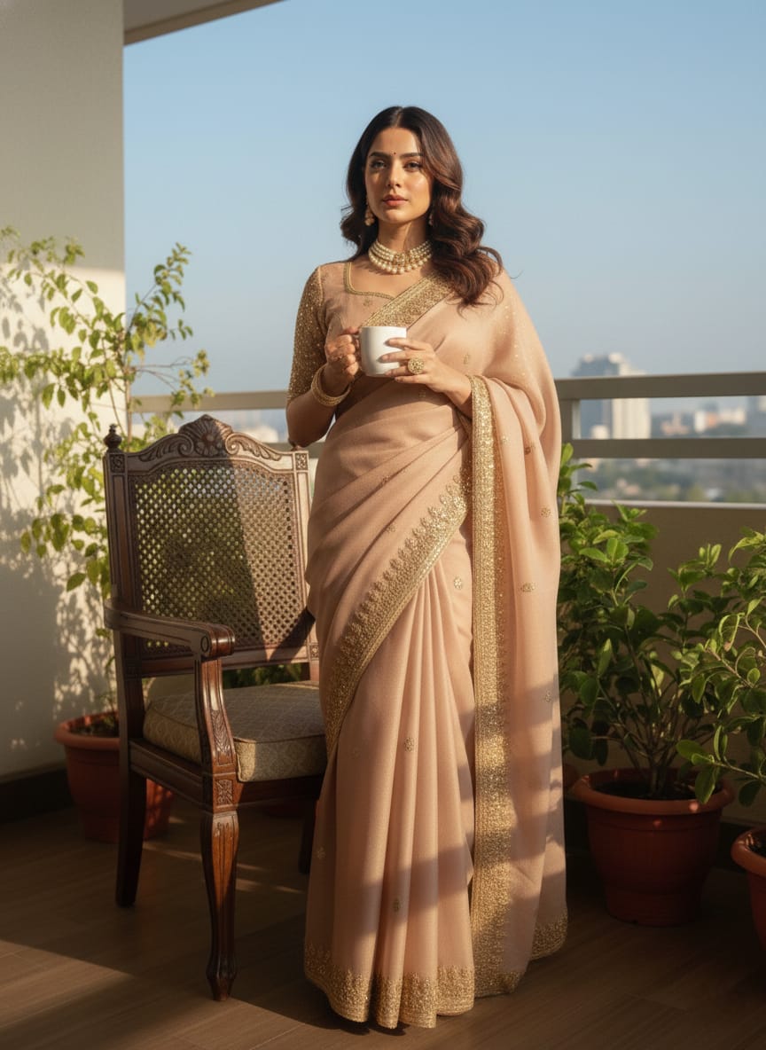 Very soft elegant nd rich look fendy sartin saree