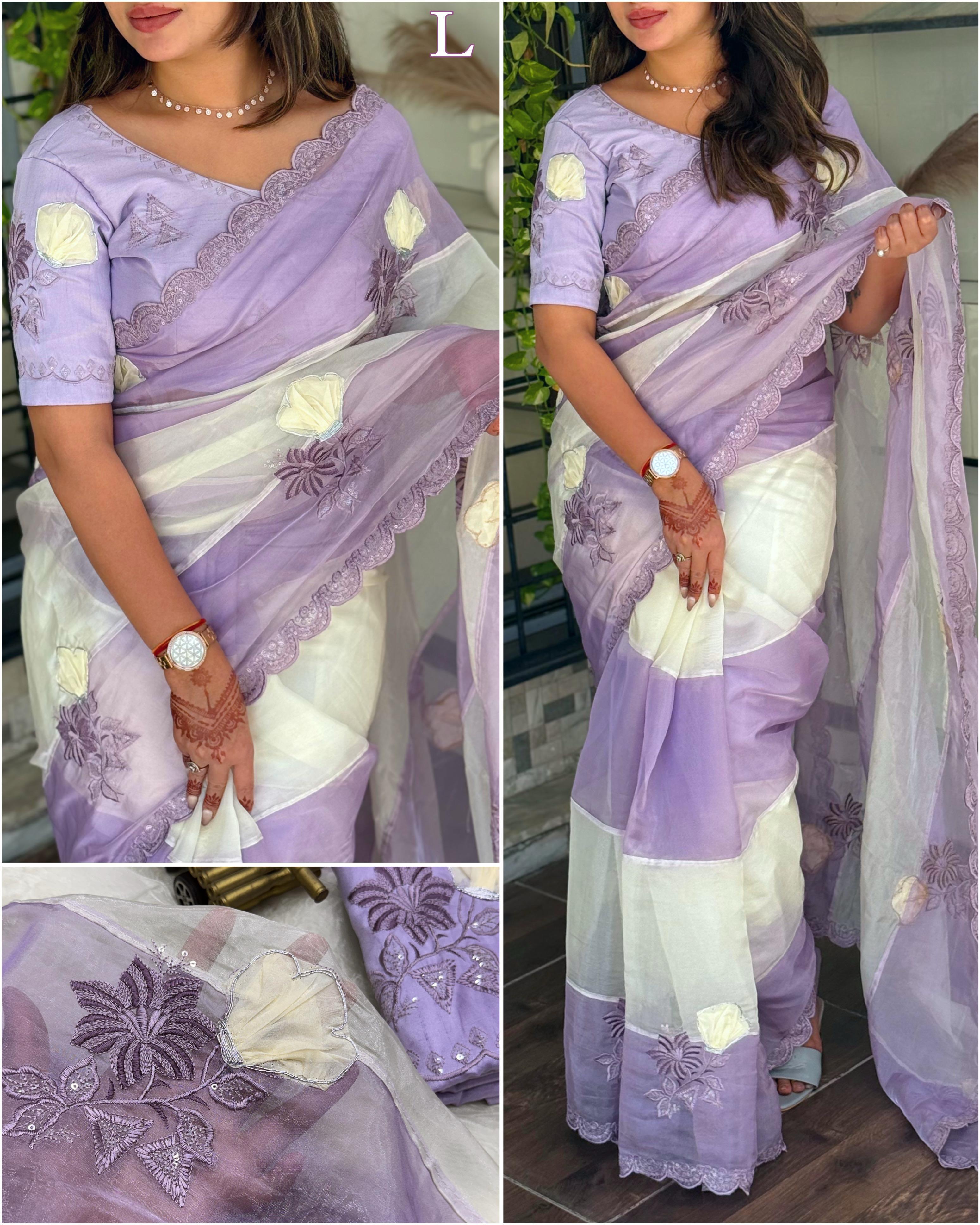 CRYSTAL ORGANZA SAREE