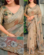 MariGold Glass Organza Saree