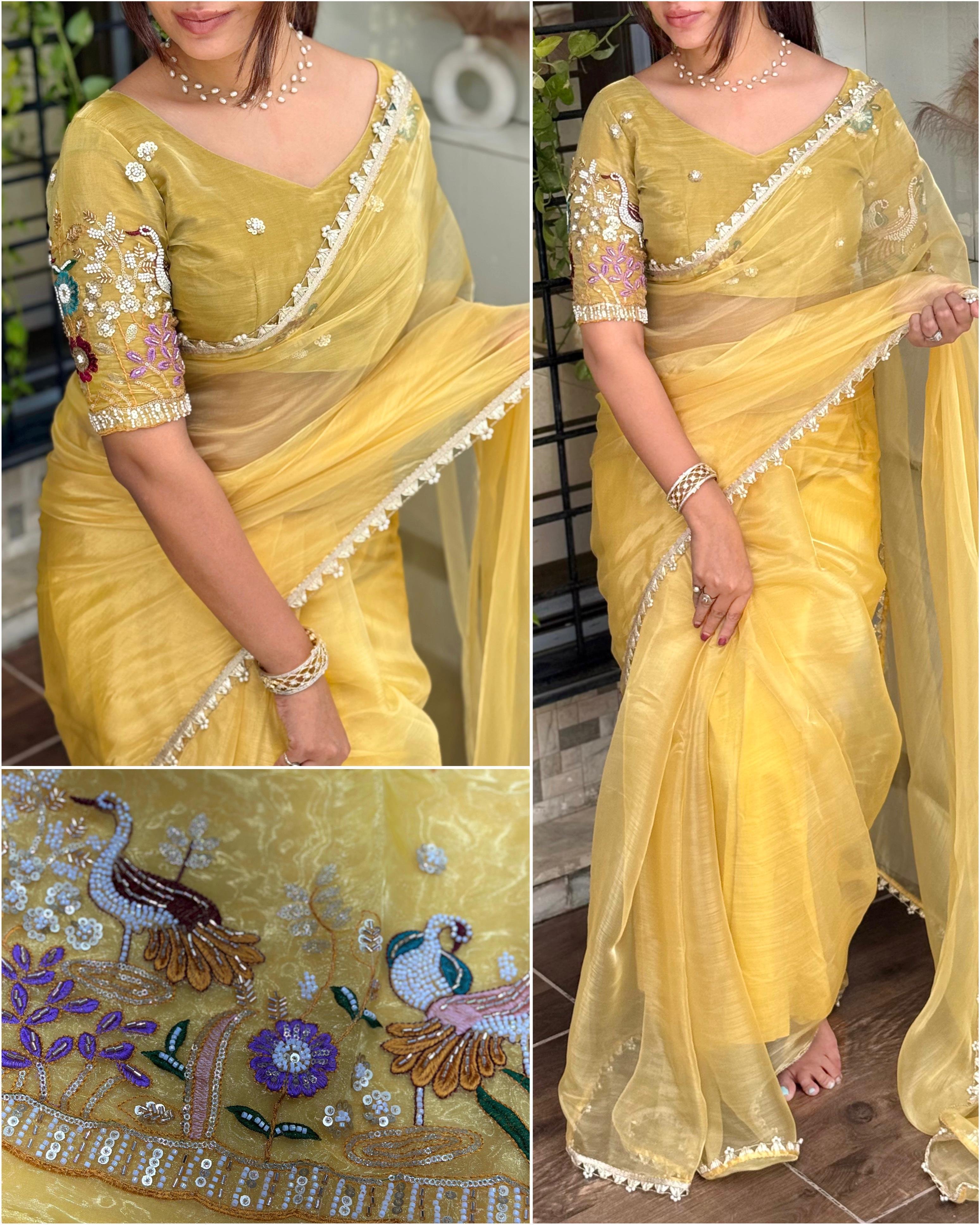 LIQUID ORGANZA SAREE