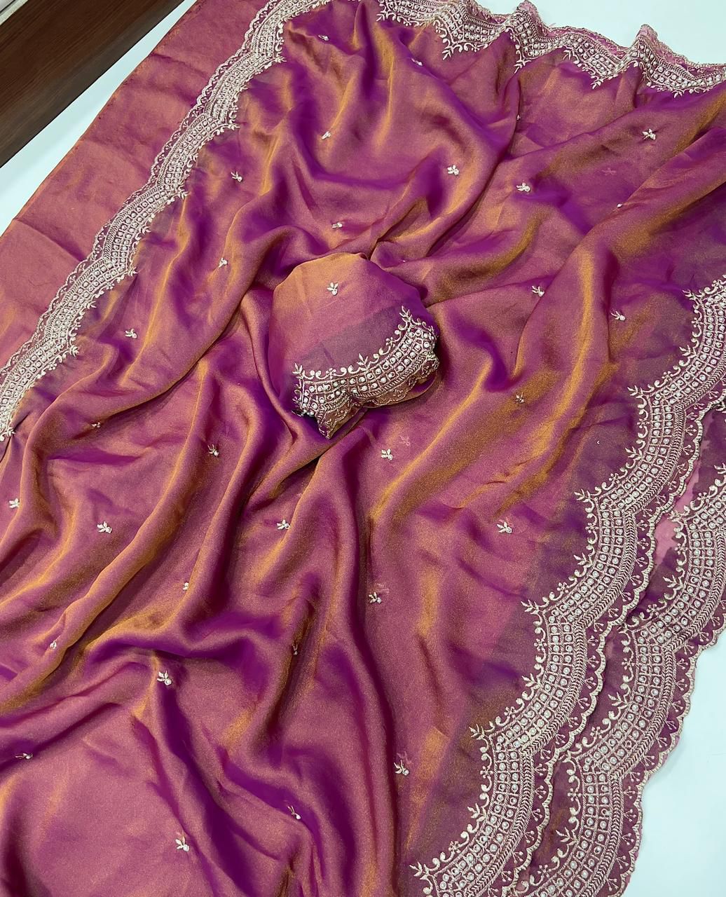 Multi Emrodairy Work Saree