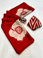 Modal Satin Deginer Flower Printed Saree