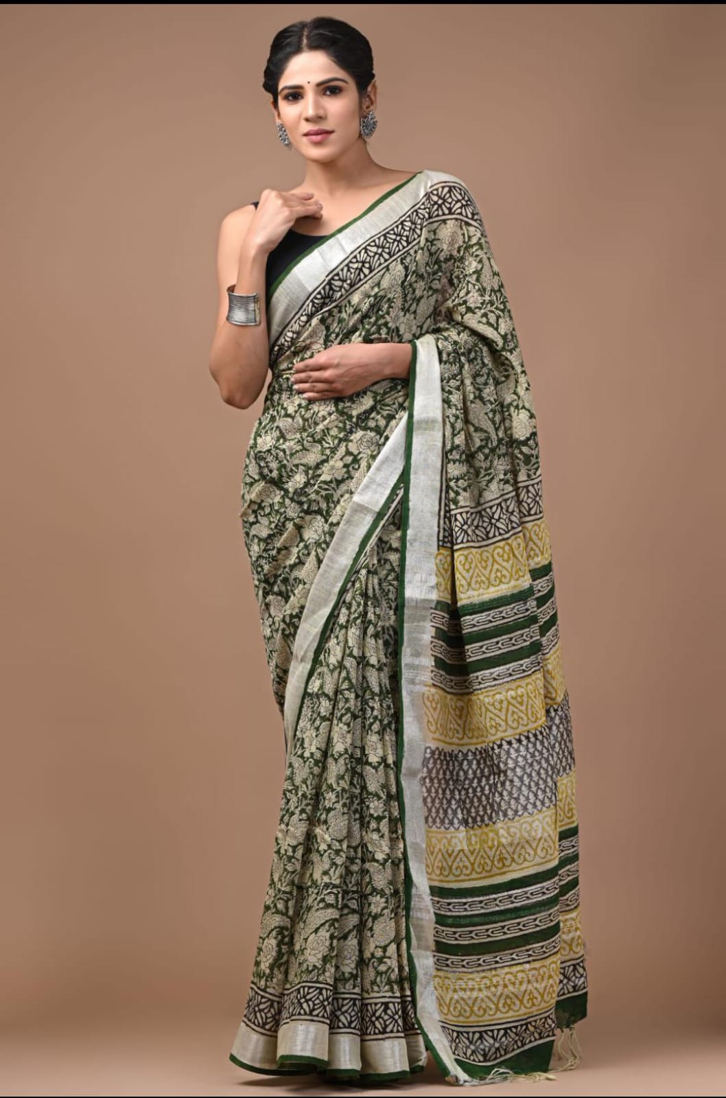 DIGITAL PRINT LINEN SAREE