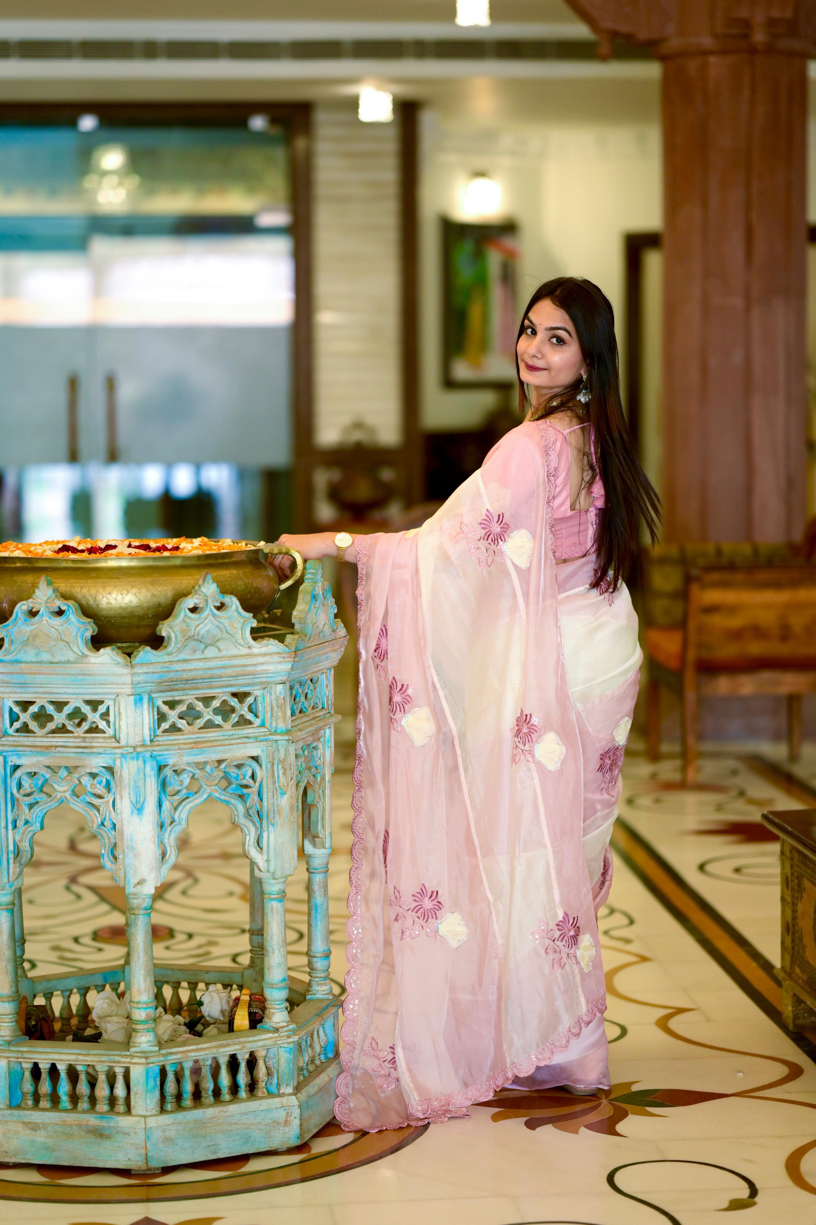 CRYSTAL ORGANZA SAREE
