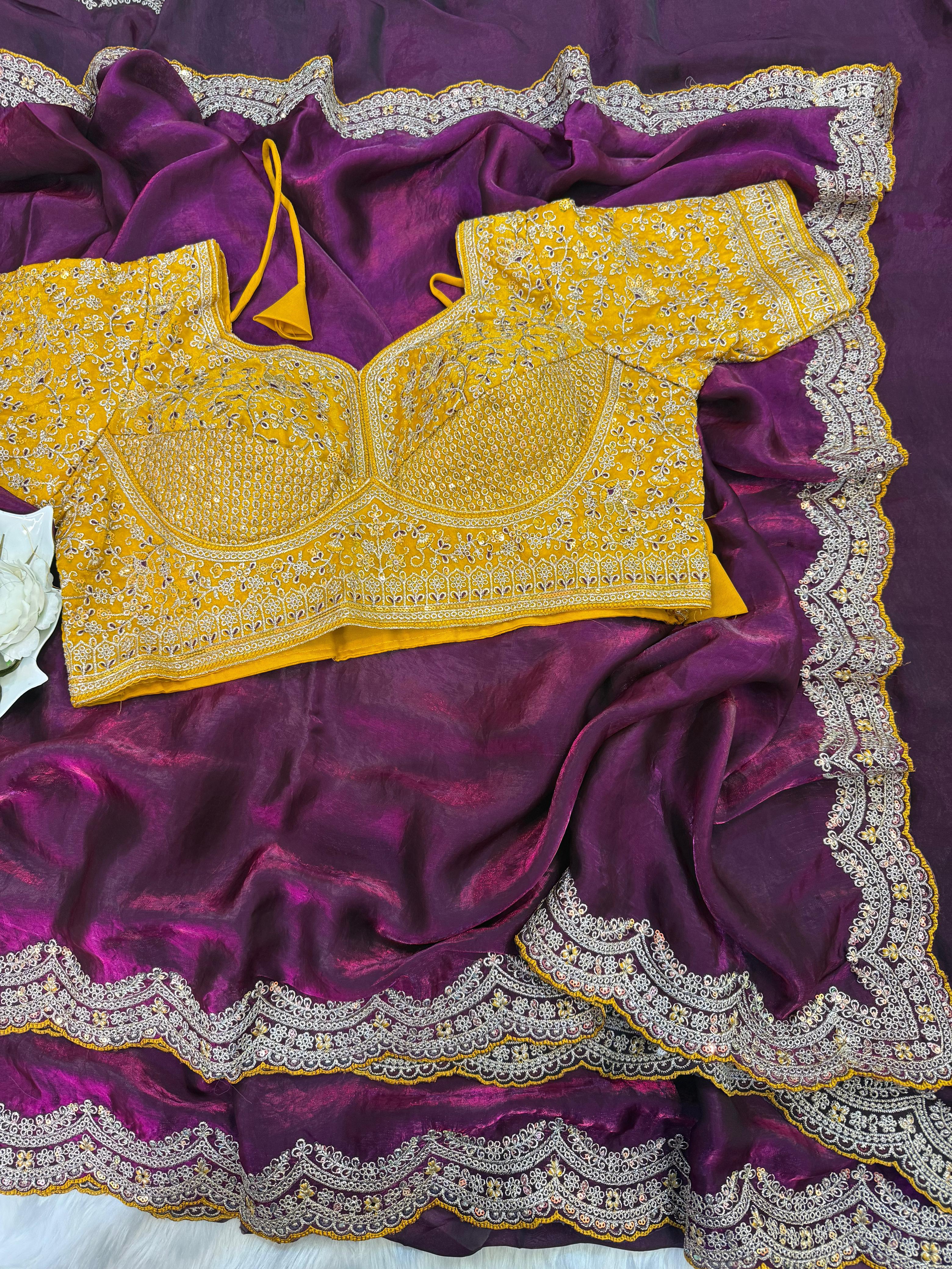 Premium space Silk Sabyasachi Inspired Saree