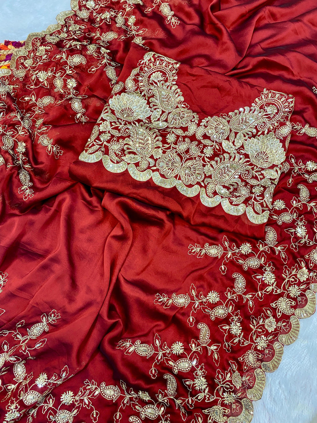 WEDDING SPECIAL RED SAREE