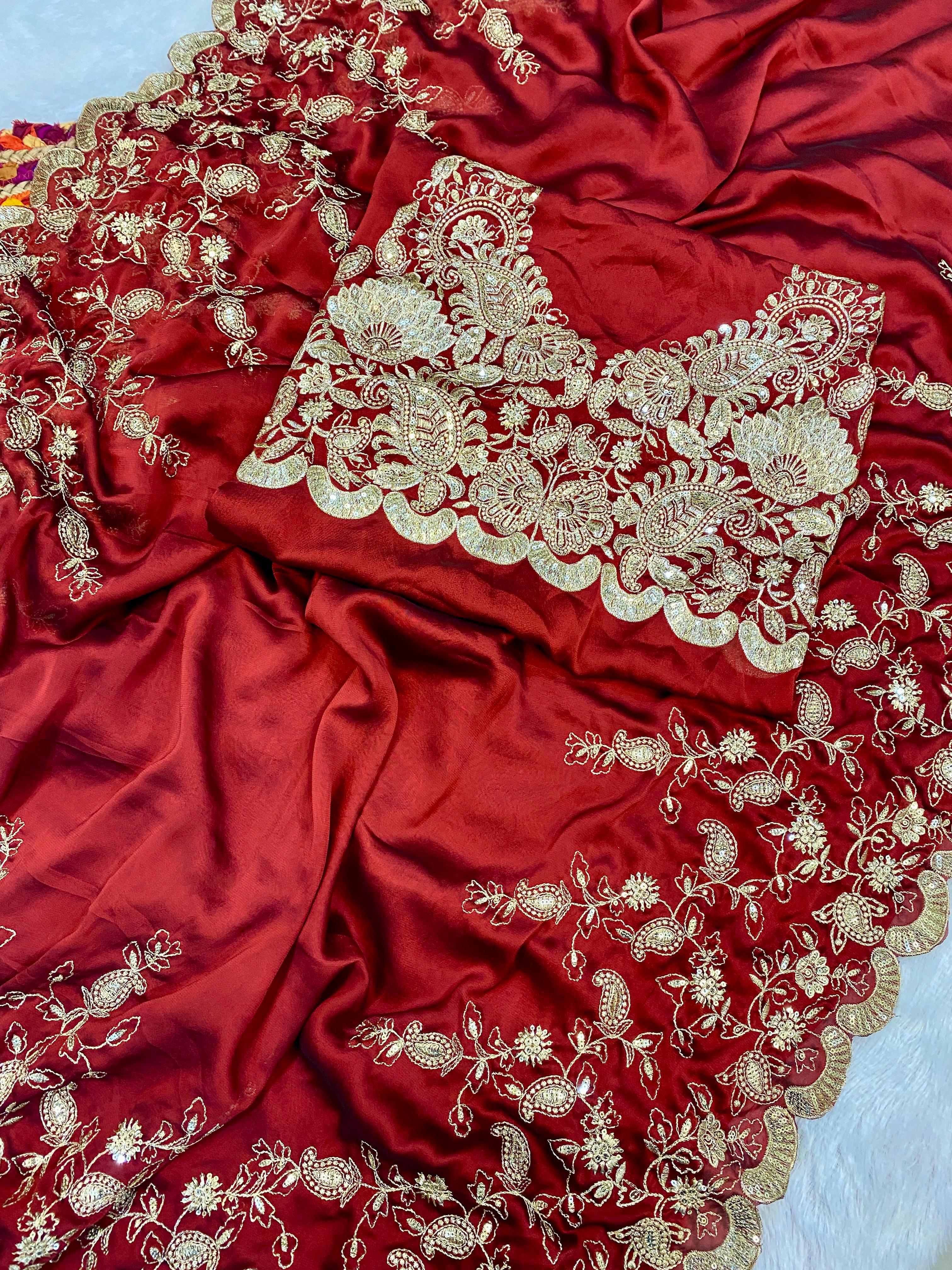 WEDDING SPECIAL RED SAREE