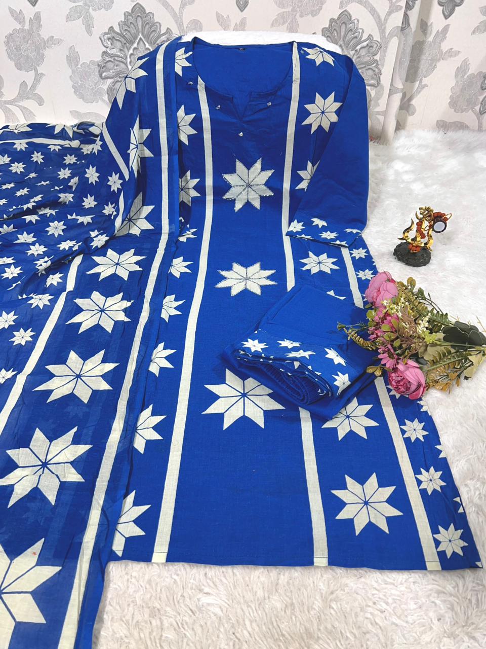 Kurti With Pent with Dupatta Set