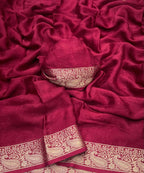 Viscose Chinon Weaving Pattern Saree