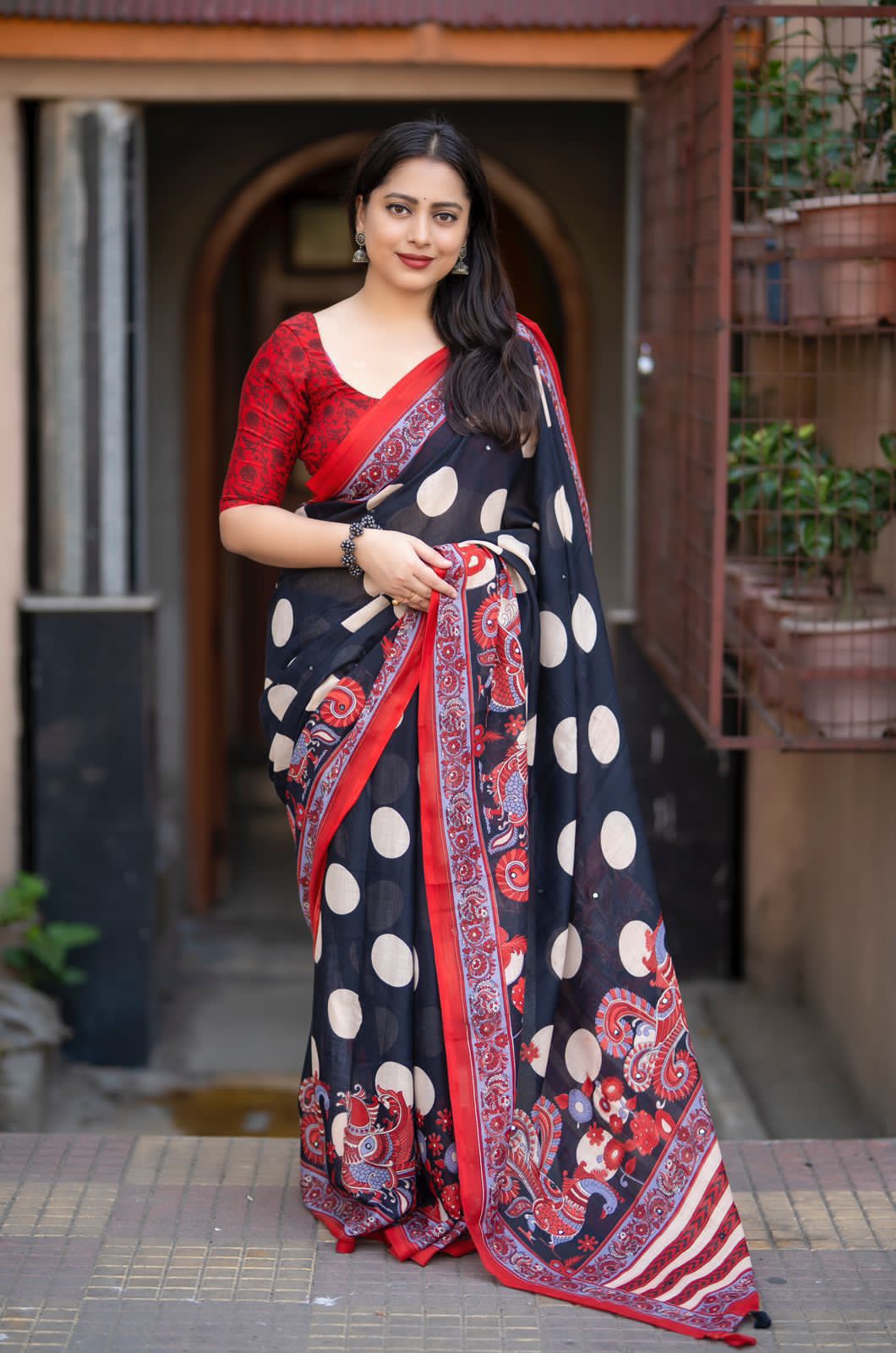 NEW FANCY LINEN SAREE