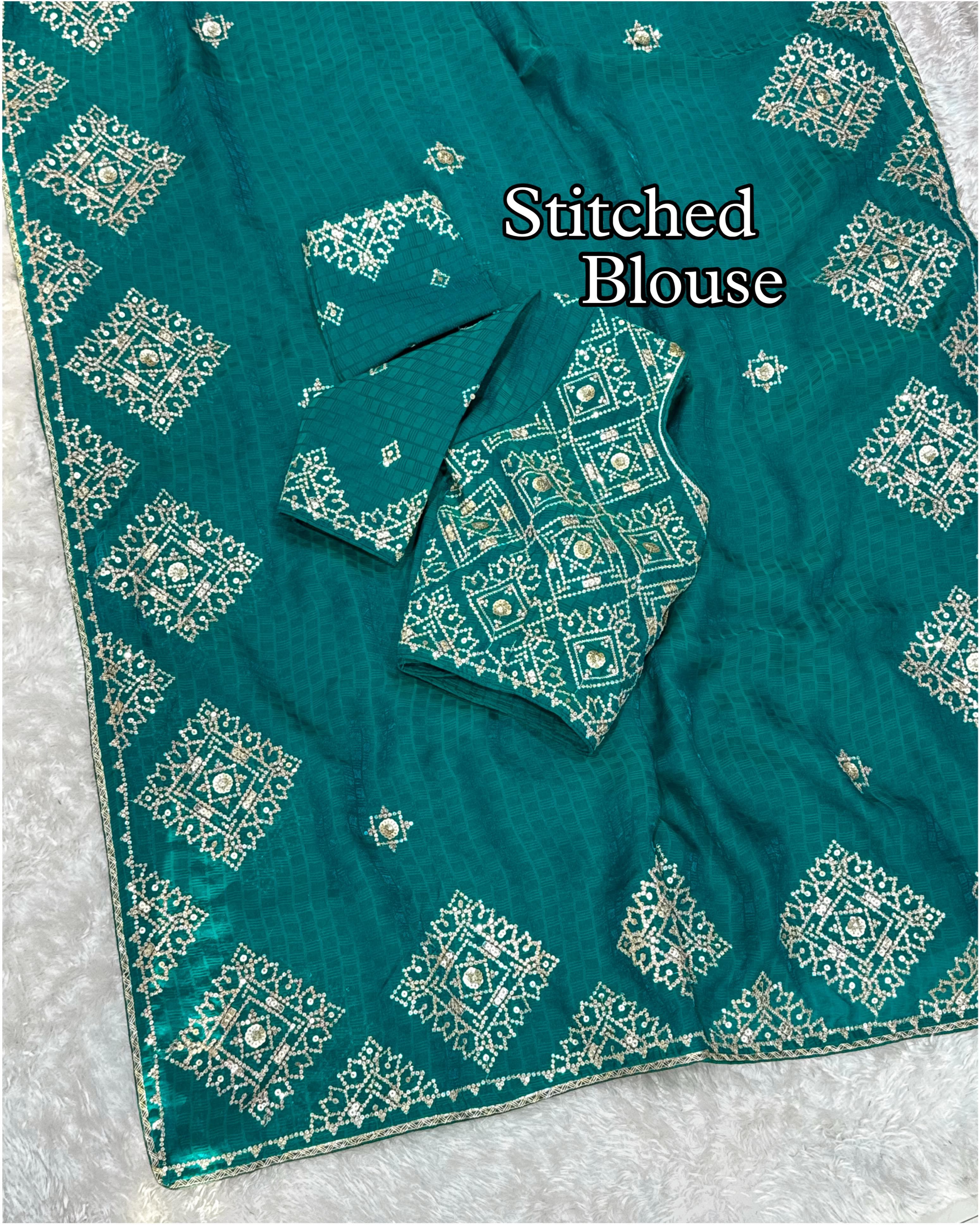 Madhubala Fandy satin self jacquard Saree