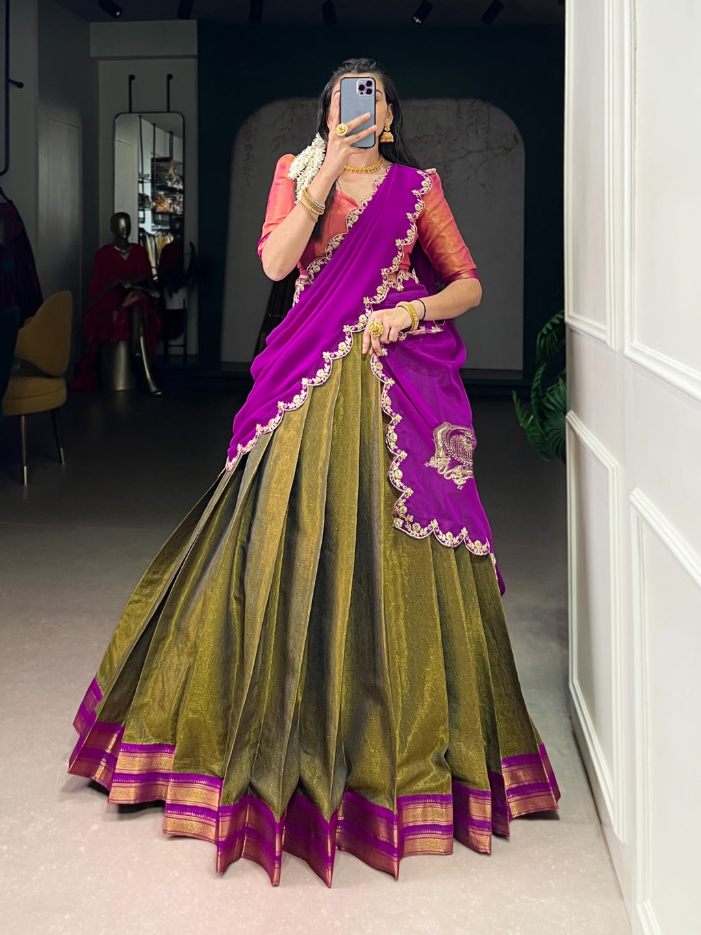 Kanchipuram Zari Weaving Lehenga