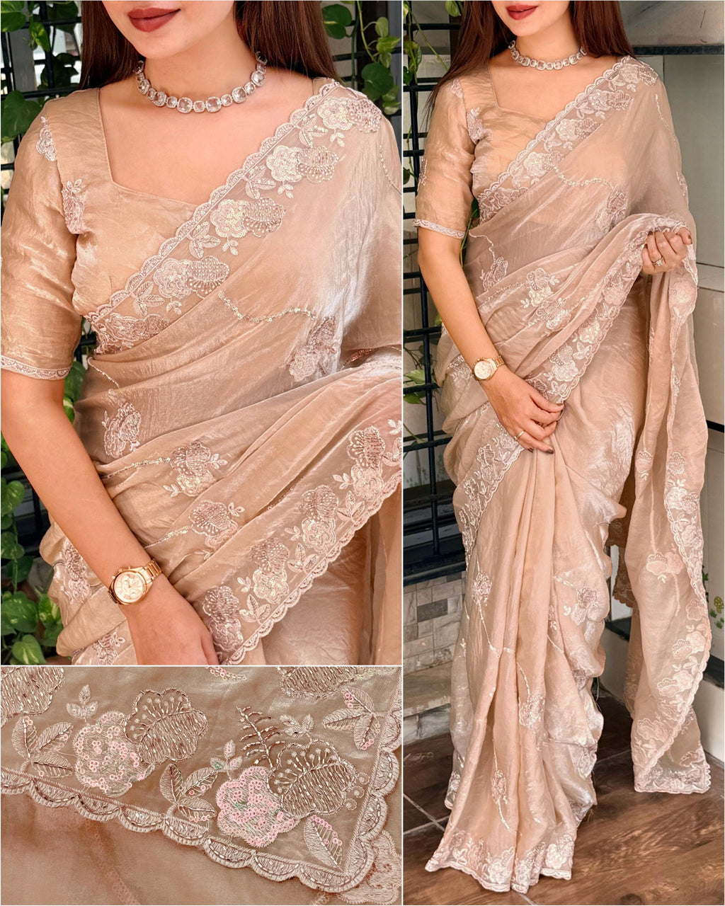 FENDY WEDDING BEIGE SAREE