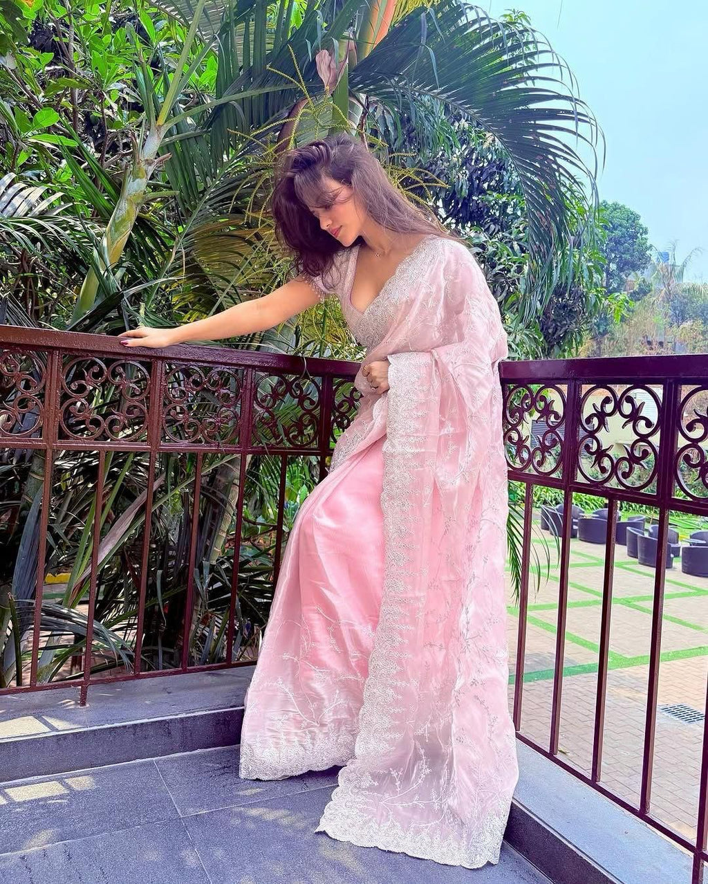 Pure Satin Organza Silk Saree