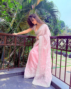 Pure Satin Organza Silk Saree