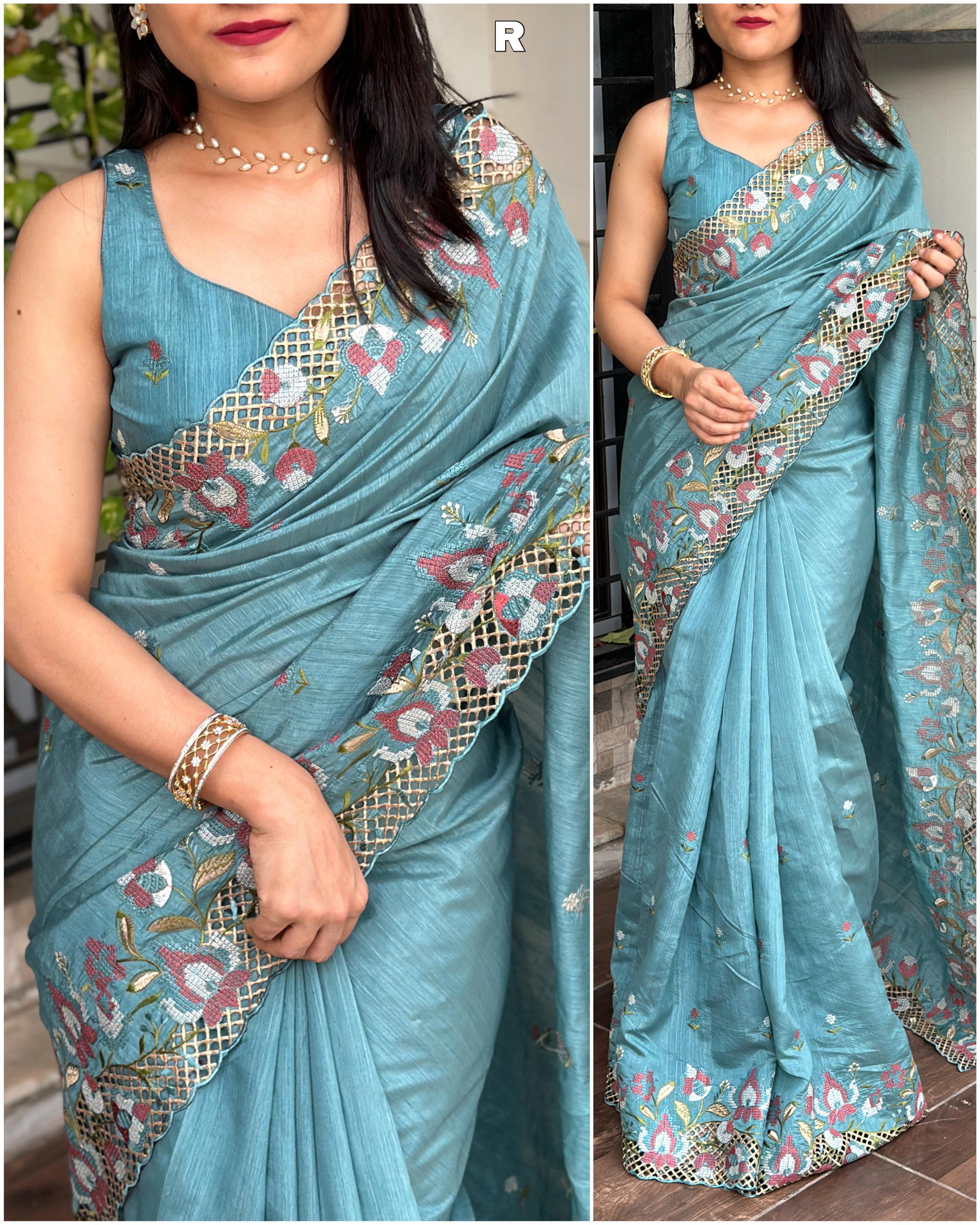 VISCOSE SLUB SILK SAREE