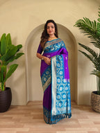 Dual tone silk sarees with all over zari weaves