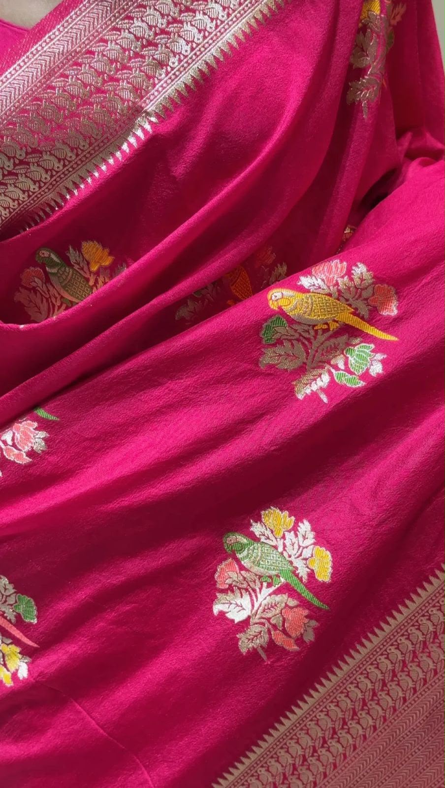 Pure Naylon kadi Creap Georgette Saree
