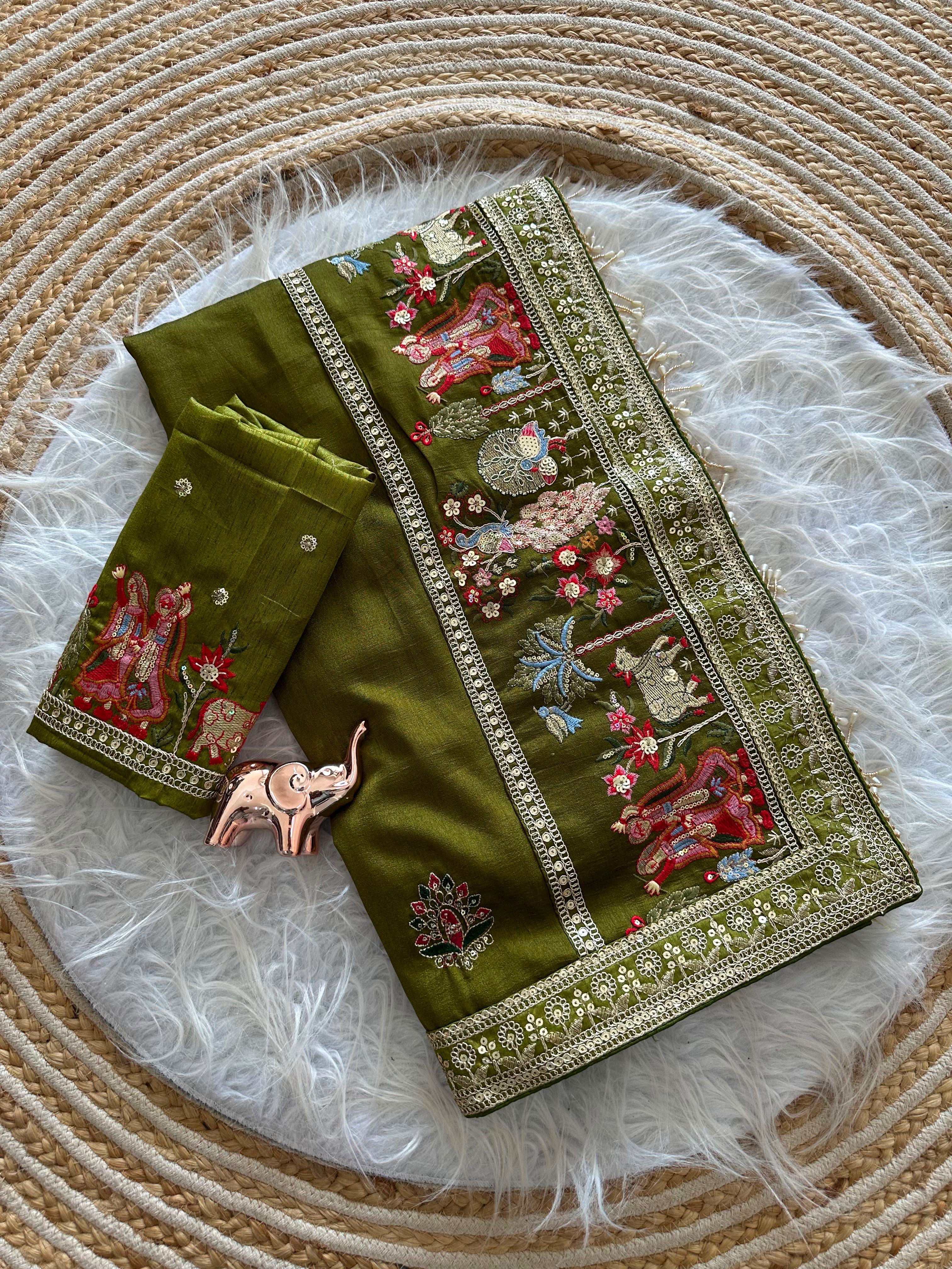 Very Soft nd Elegant Rich look vichitra silk saree