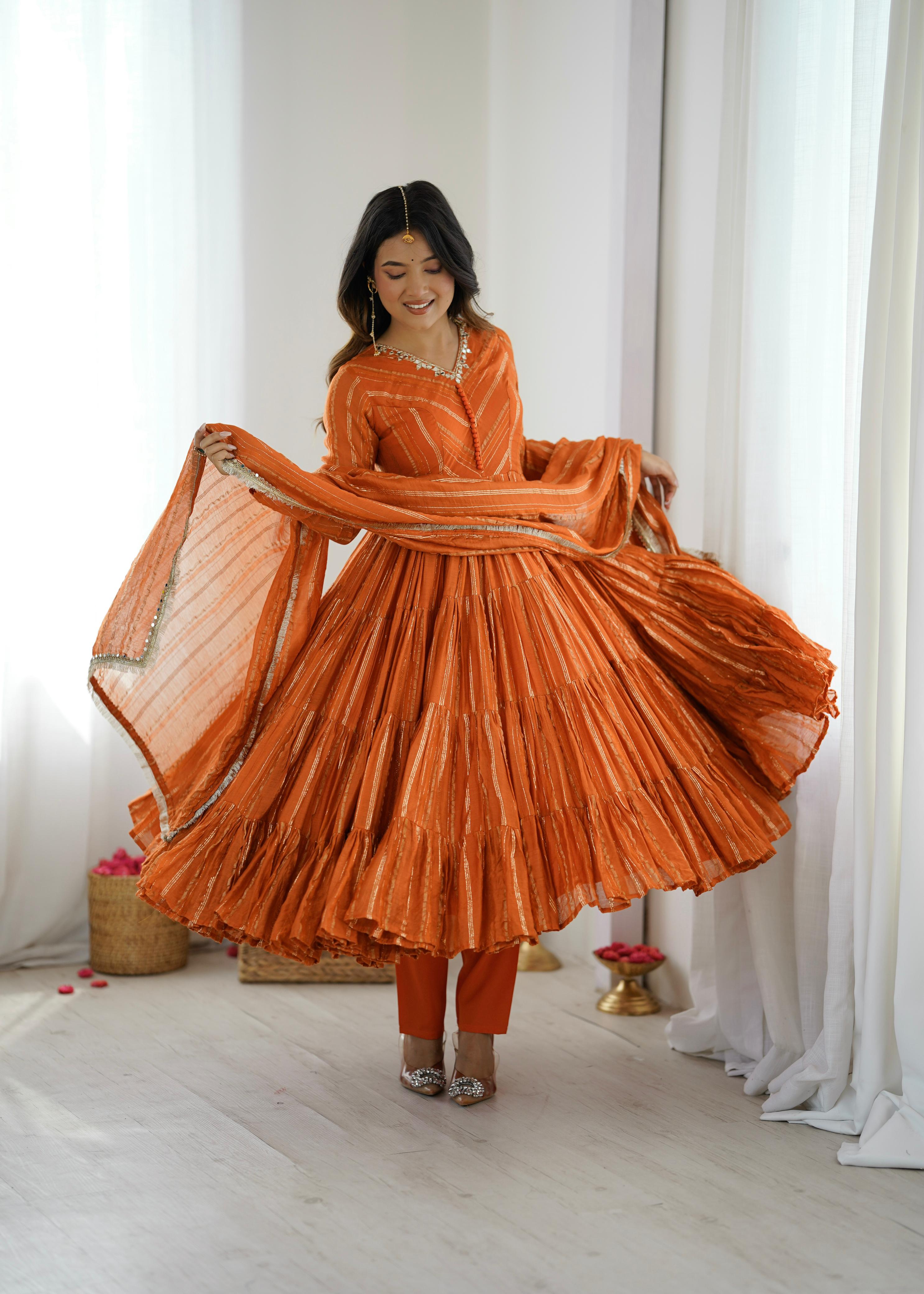 Women’s Ethnic Wear Ruffle Gown
