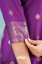 Sanvi - Purple Blended Paithani Silk Suit-Salwar