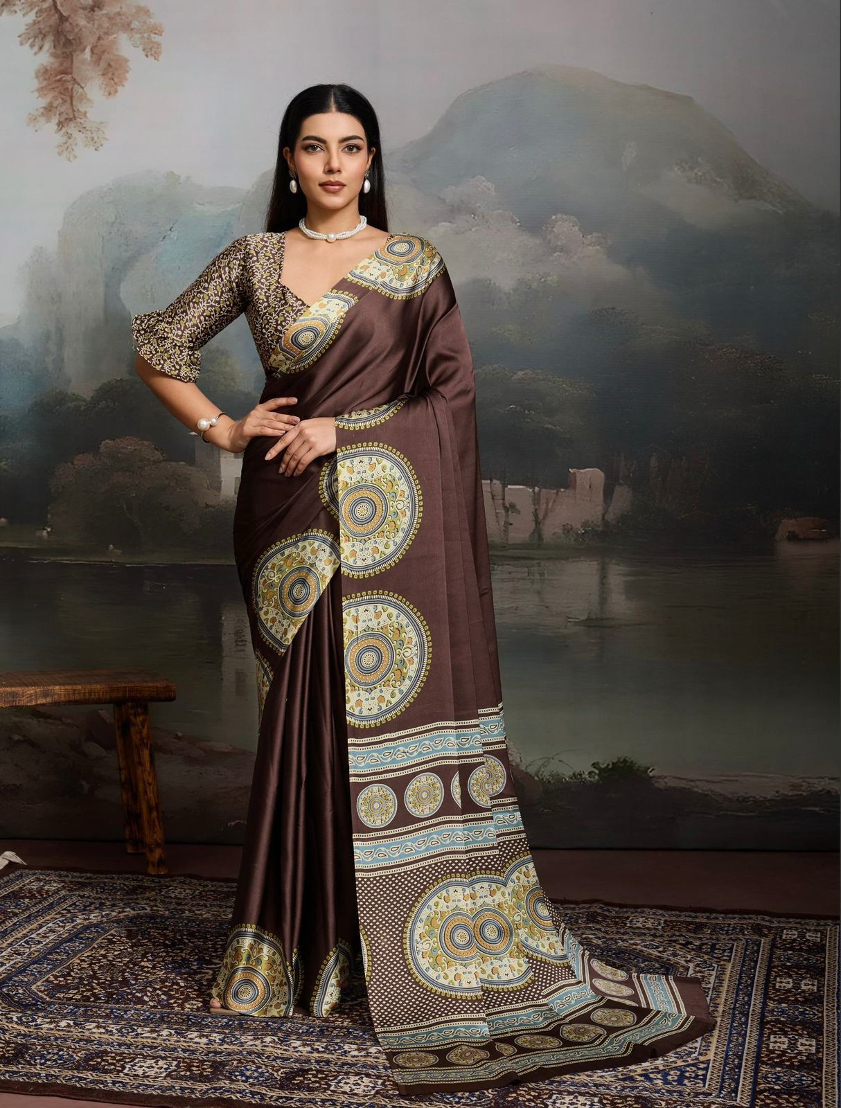 Pure Crape Satin Saree