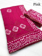 batik print seqance star saree