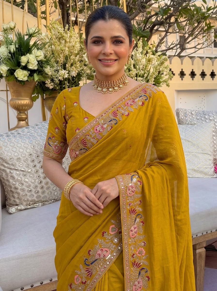 Wedding  Party Wear Soft Star Georgette Saree