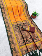 Soft Paithani silk Elegant zari weaving Saree
