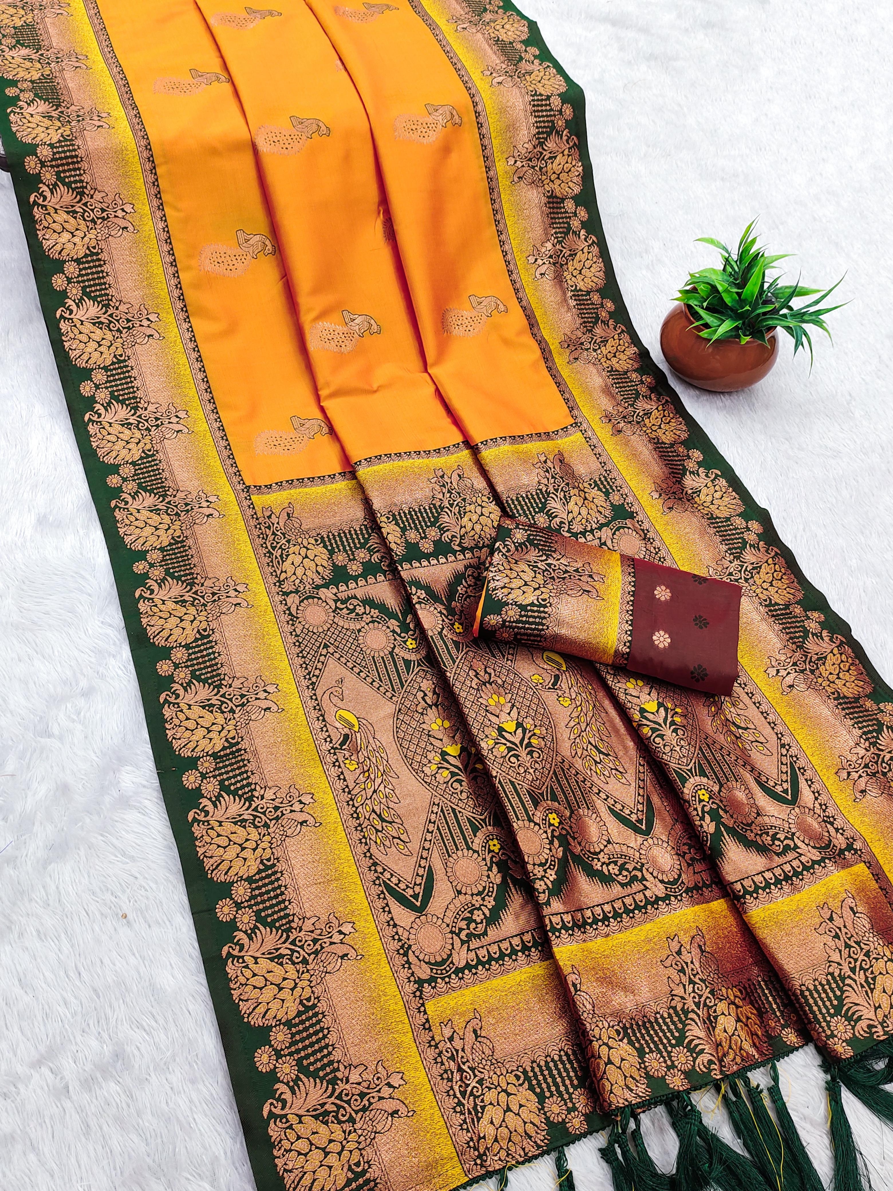 Soft Paithani silk Elegant zari weaving Saree