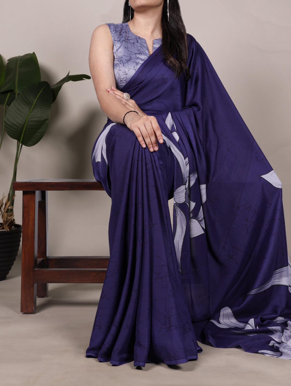 Satin Silk Floral Printed Saree