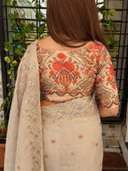 Nayanthara Linen Cotton Zari Weaving Saree