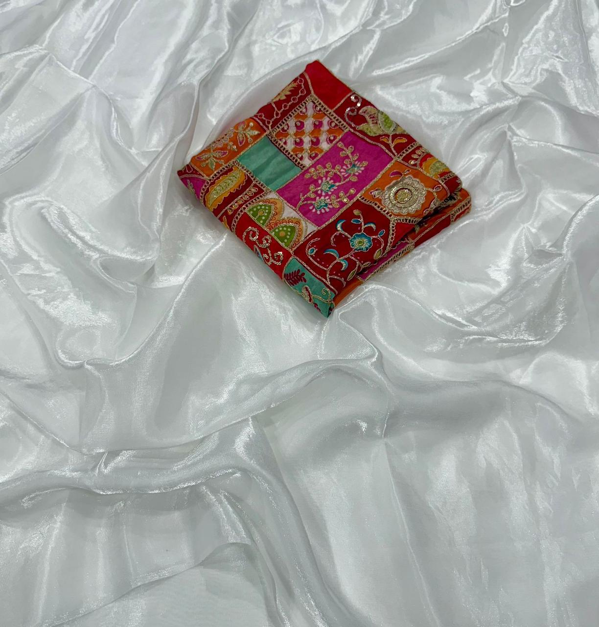 Space Fendy Sattin Saree