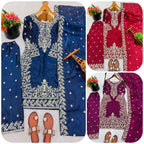Pure GMY SILK With Heavy Embroidery Top & Plazzo