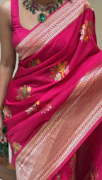 Pure Naylon kadi Creap Georgette Saree