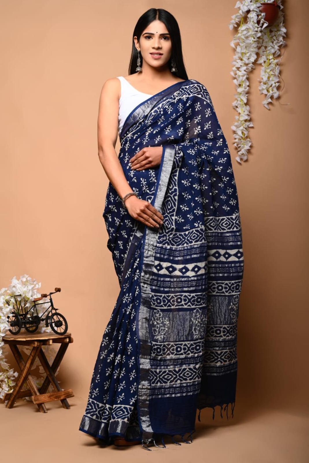 DIGITAL PRINT LINEN SAREE