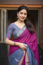 New Beautiful Handcrafted Pure Linen Saree