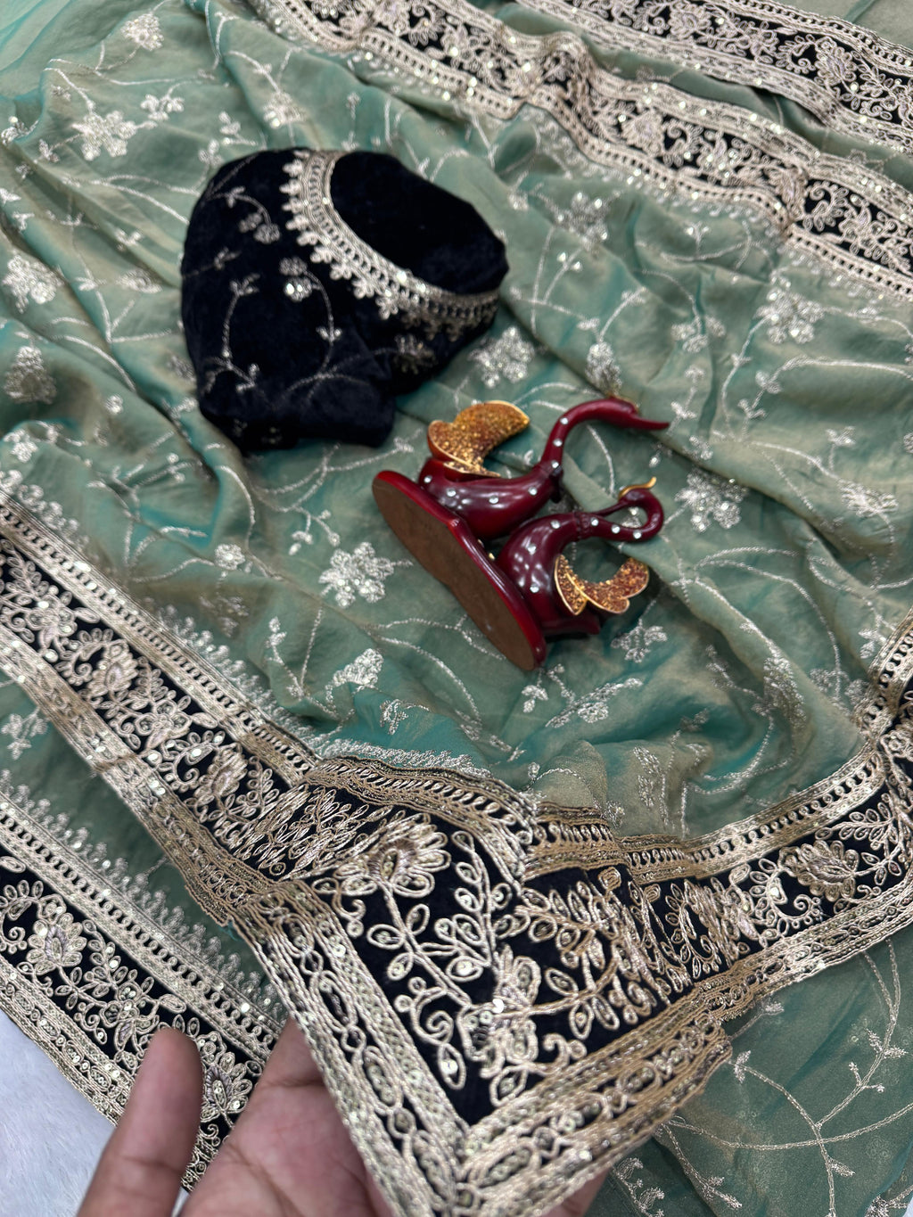 Wedding Special Mosa Silk  Embroidery Saree