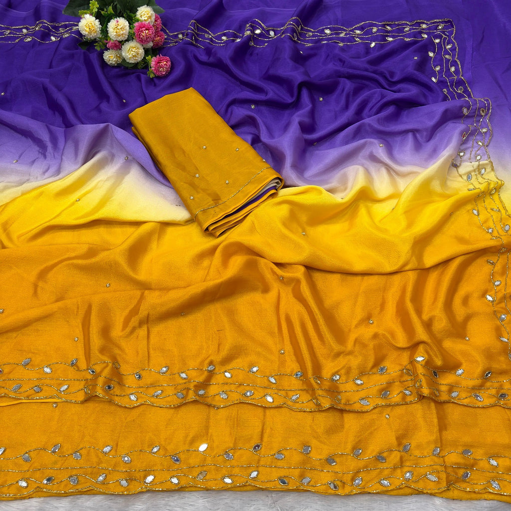 Pure Soft Chinon Peding 2d Saree