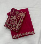 Star Georgette Multi Emrodairy Sequence Saree