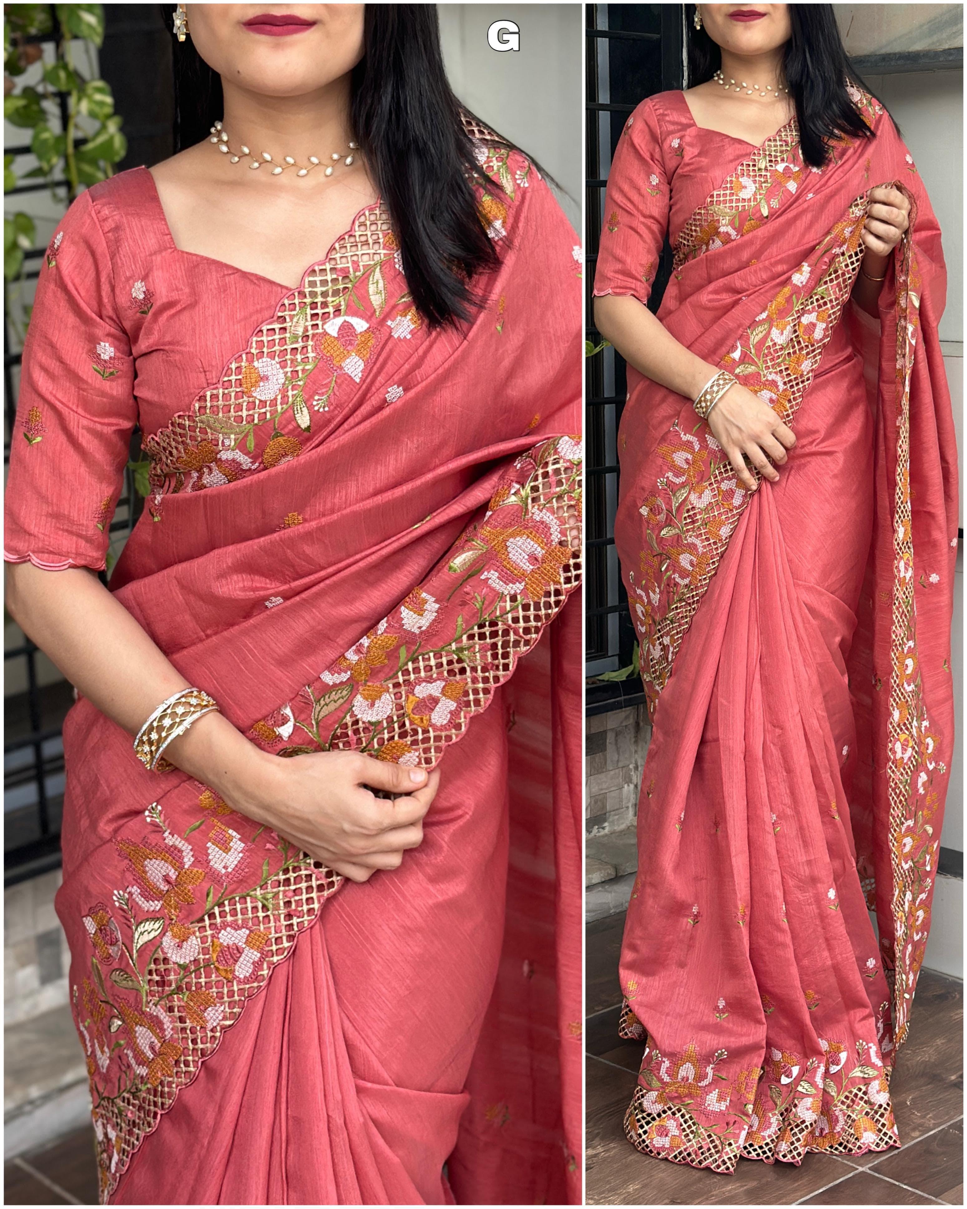 VISCOSE SLUB SILK SAREE