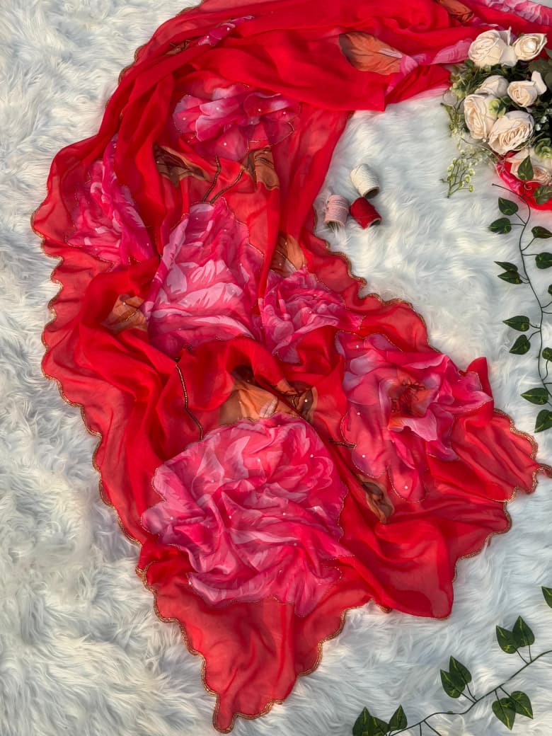 Lavisha Pure Soft Alphino Chiffon Saree