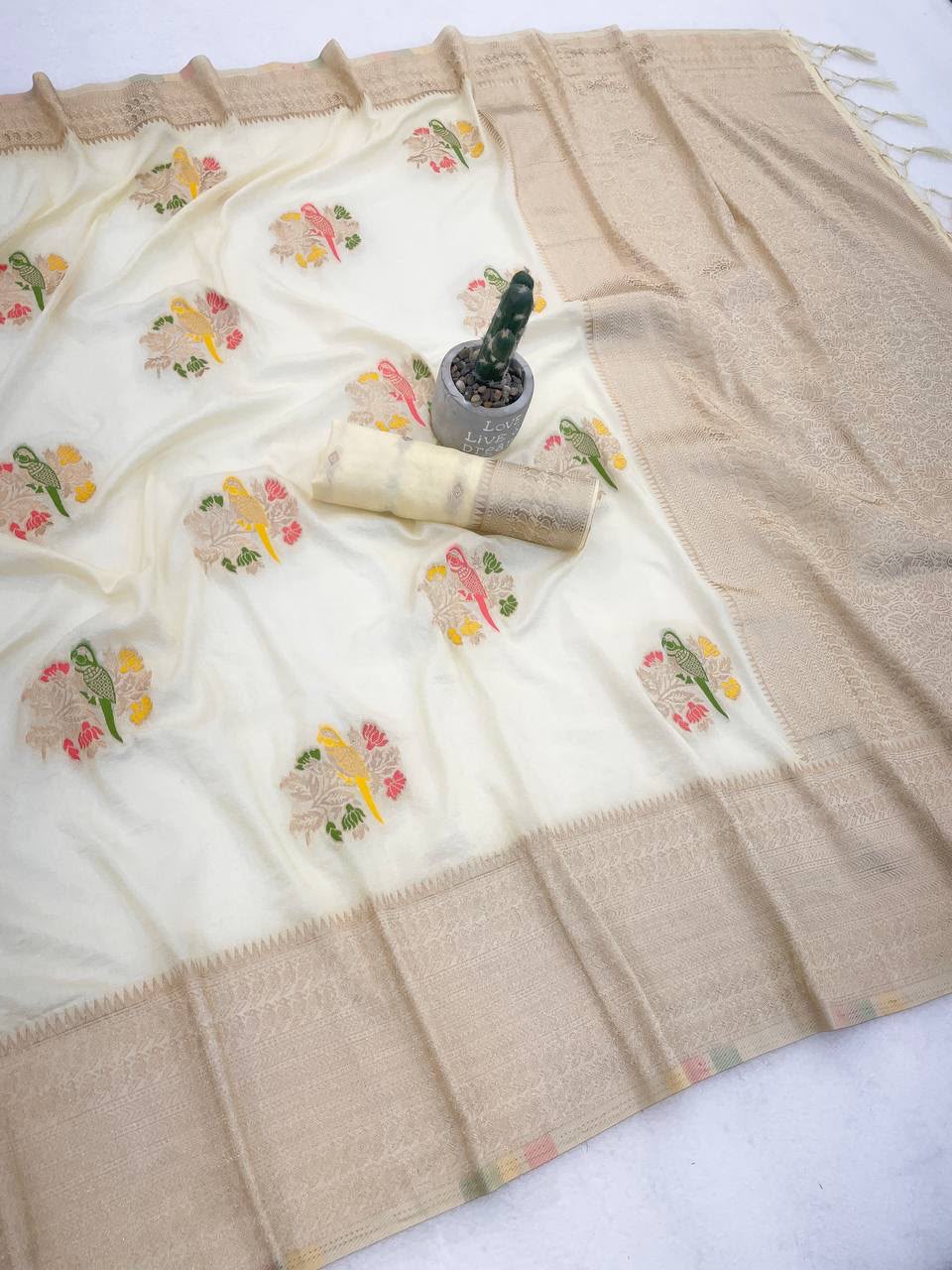 Pure Naylon kadi Creap Georgette Saree