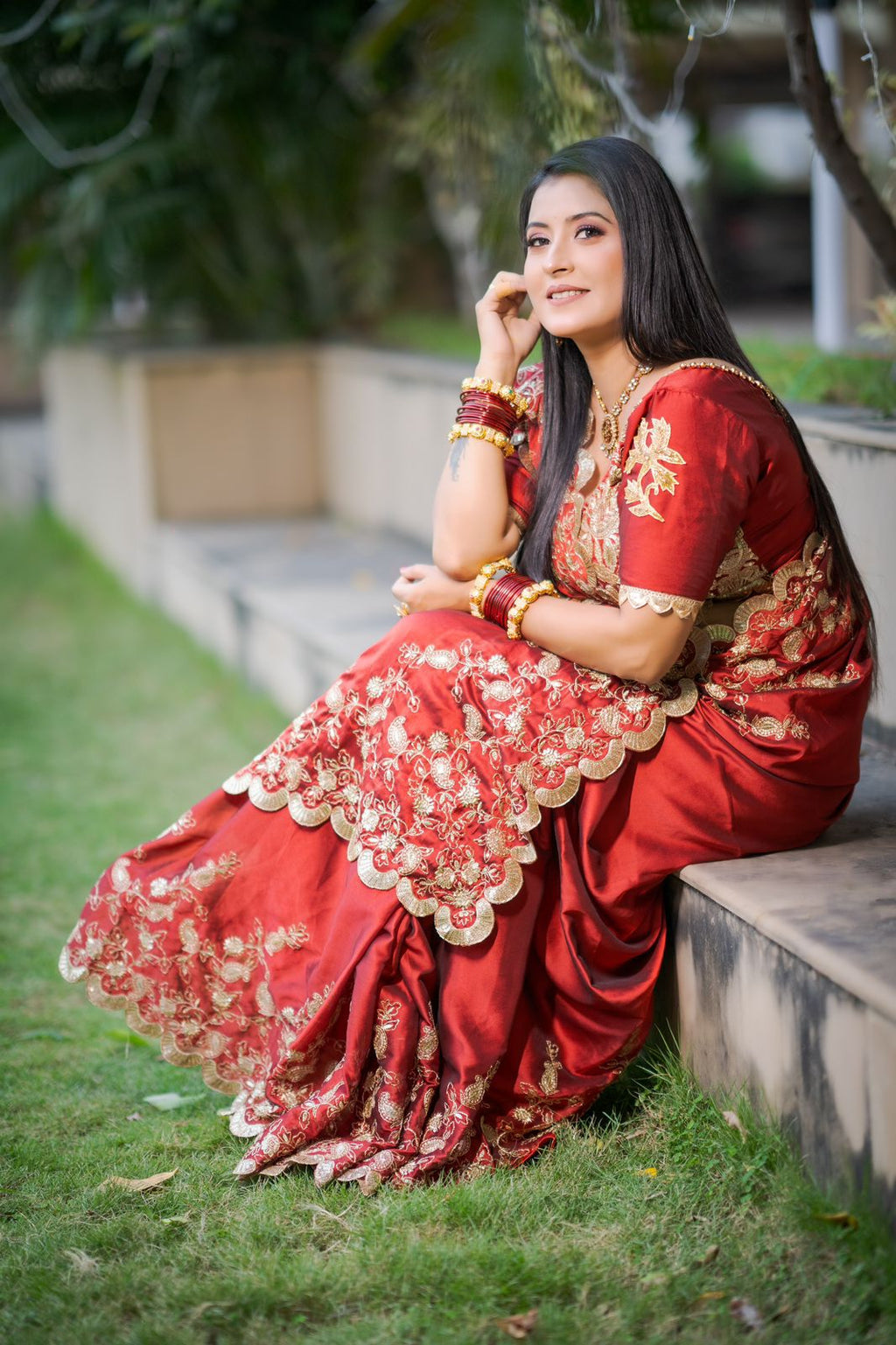 WEDDING SPECIAL RED SAREE