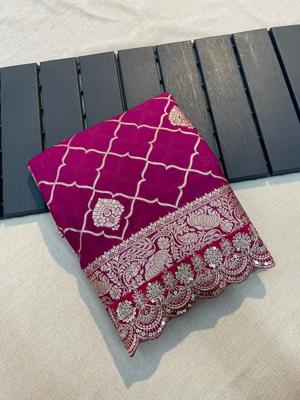 Pure Crepe Khadi Silk Pattu Saree