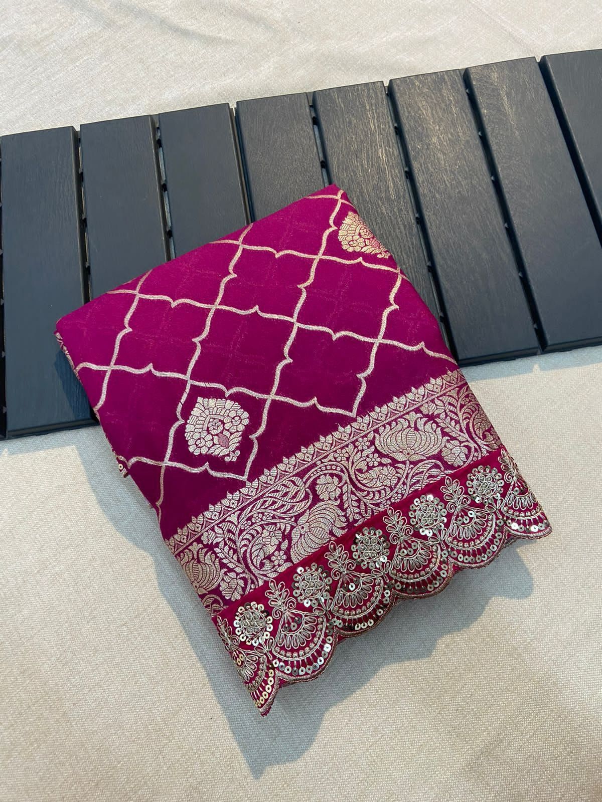 Pure Crepe Khadi Silk Pattu Saree