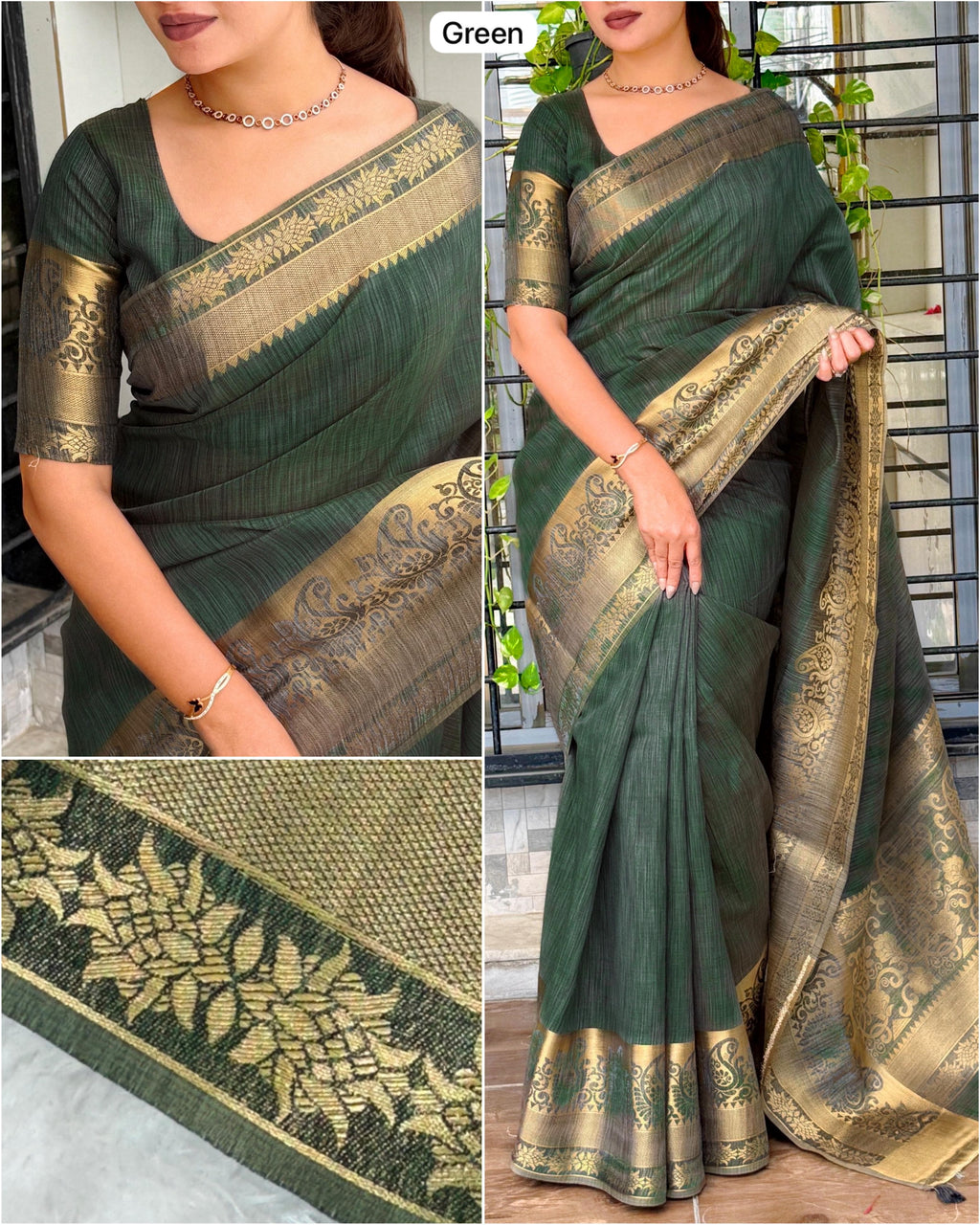 Zari Weaving Jacquard Assam Silk Saree